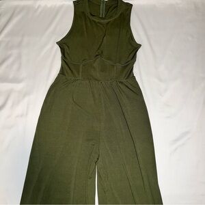 Olive Green Sleeveless Jumpsuit